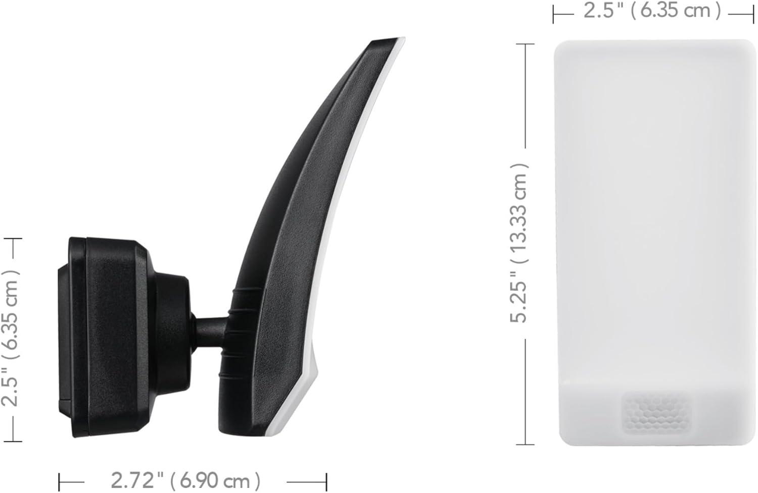 Black and White Rectangular LED Battery Powered Security Flood Light