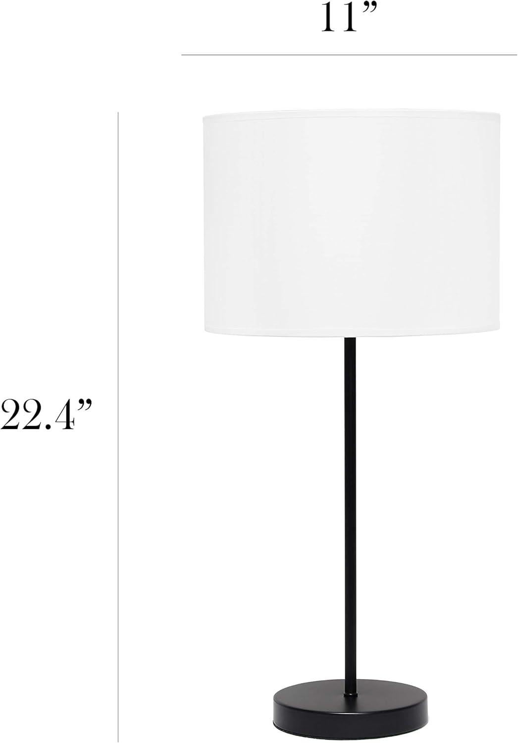 Stick Lamp Off-White - Simple Designs: Contemporary Cotton Shade, ETL Listed, No Assembly Required