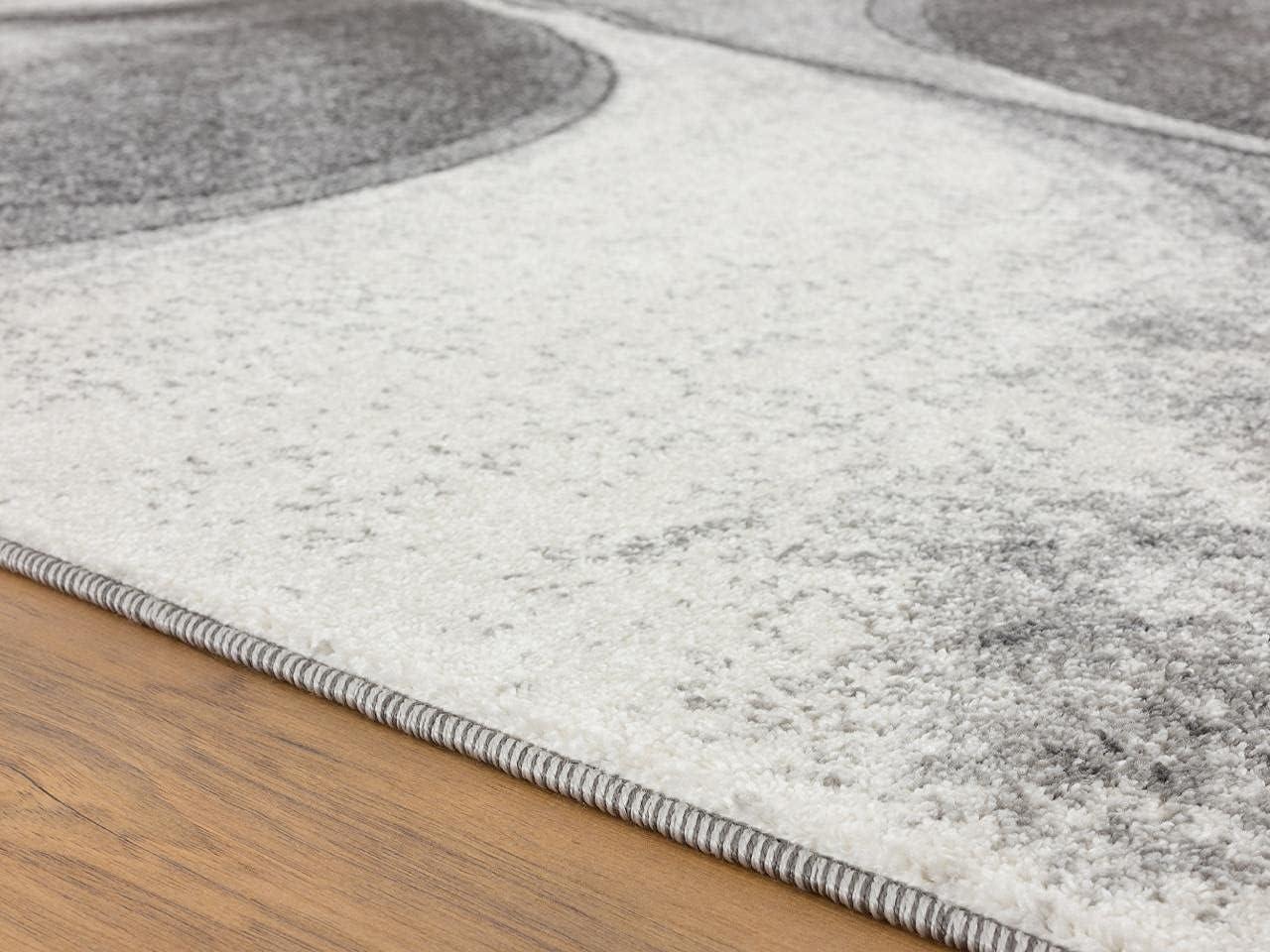 Spiral Abstract Elegance Gray 5' x 7' Synthetic Area Rug