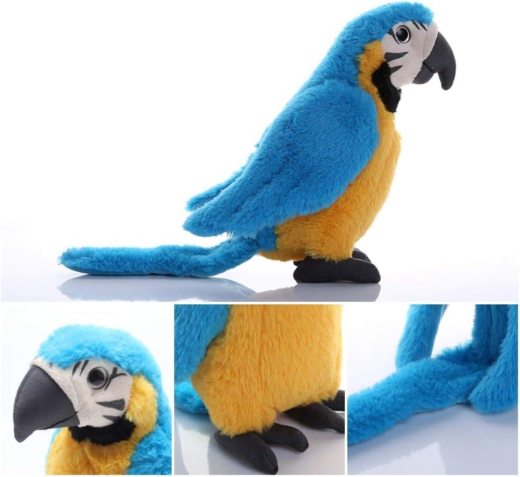 Coollooc The Petting Zoo Macaw Stuffed Animal, Gifts for Kids, Wild Zoo Animals, Blue Macaw Parrot Plush Toy 9.8 inches