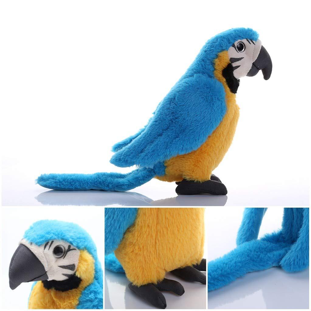 Coollooc The Petting Zoo Macaw Stuffed Animal, Gifts for Kids, Wild Zoo Animals, Blue Macaw Parrot Plush Toy 9.8 inches