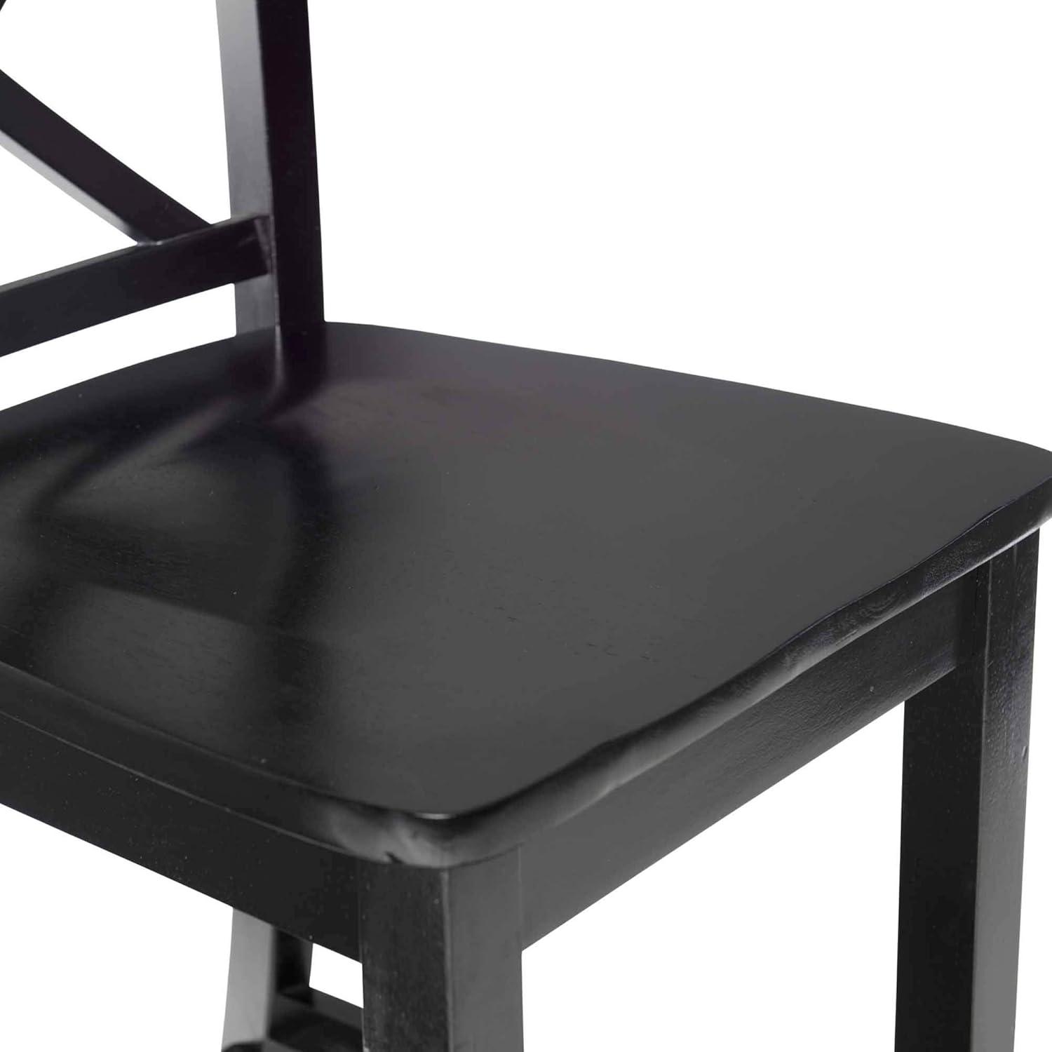 30" Torino X Back Wood Barstool - Black - Linon: Solid Rubberwood, Unupholstered, Armless