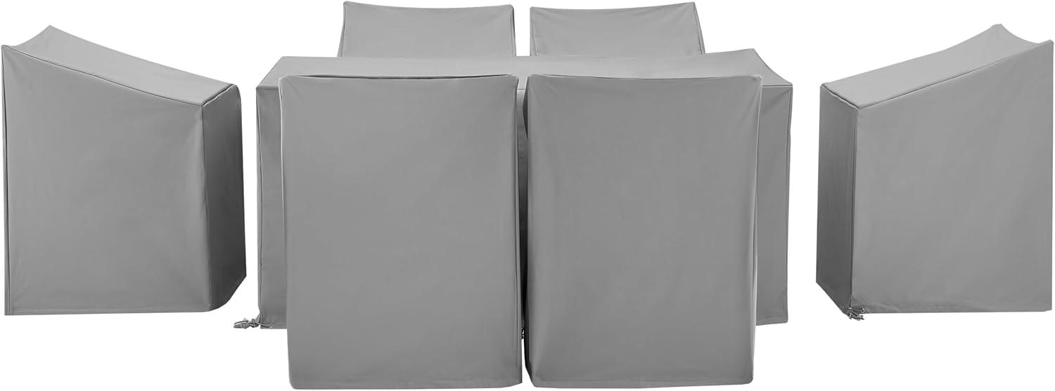 Crosley Furniture 7-Piece Vinyl Outdoor Dining Furniture Cover Set in Gray