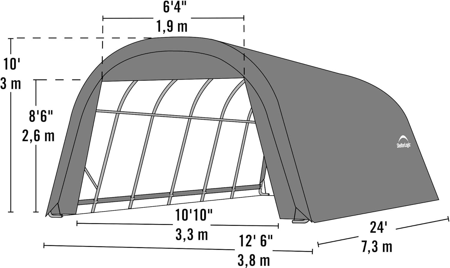 ShelterLogic Round Style Shelter, Green Cover