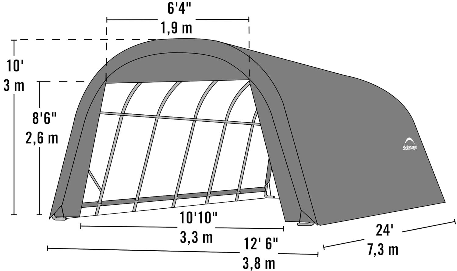 ShelterLogic Round Style Shelter, Green Cover