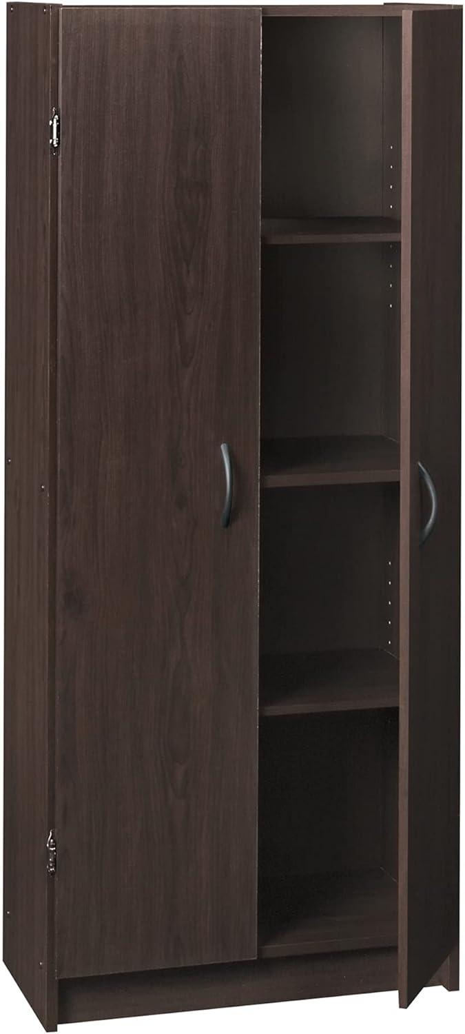 Espresso Freestanding Pantry Cabinet with Adjustable Shelves