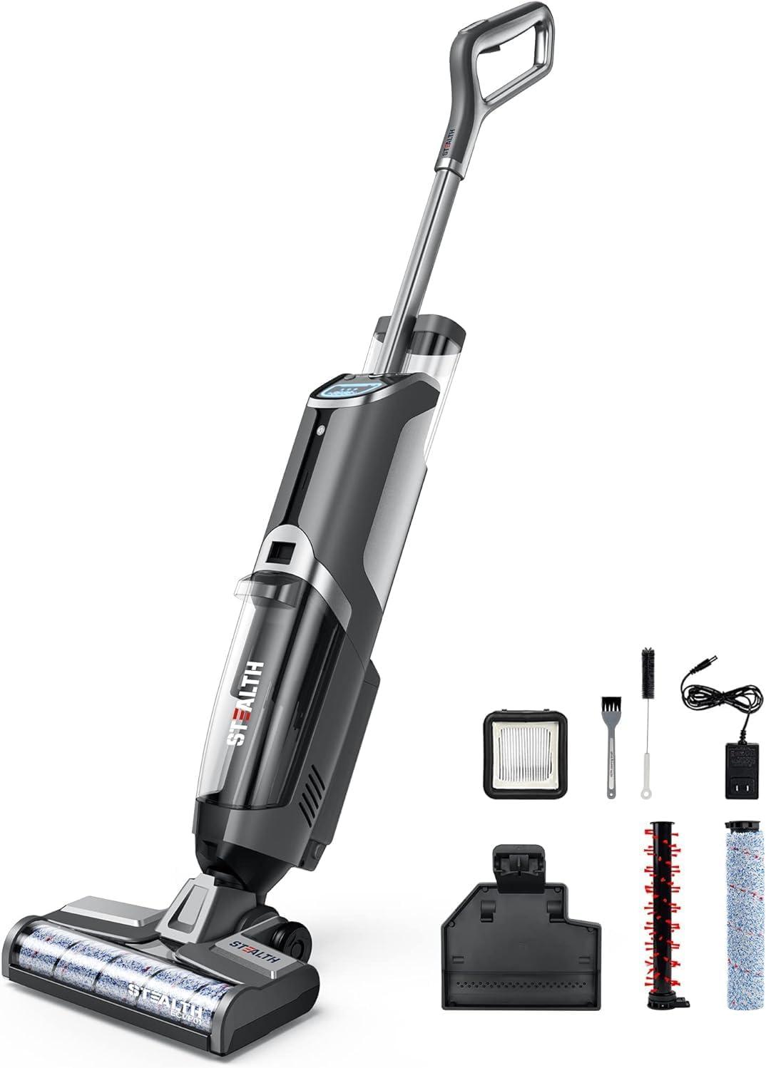 Gray Cordless Stick Vacuum with HEPA Filter for Commercial Use