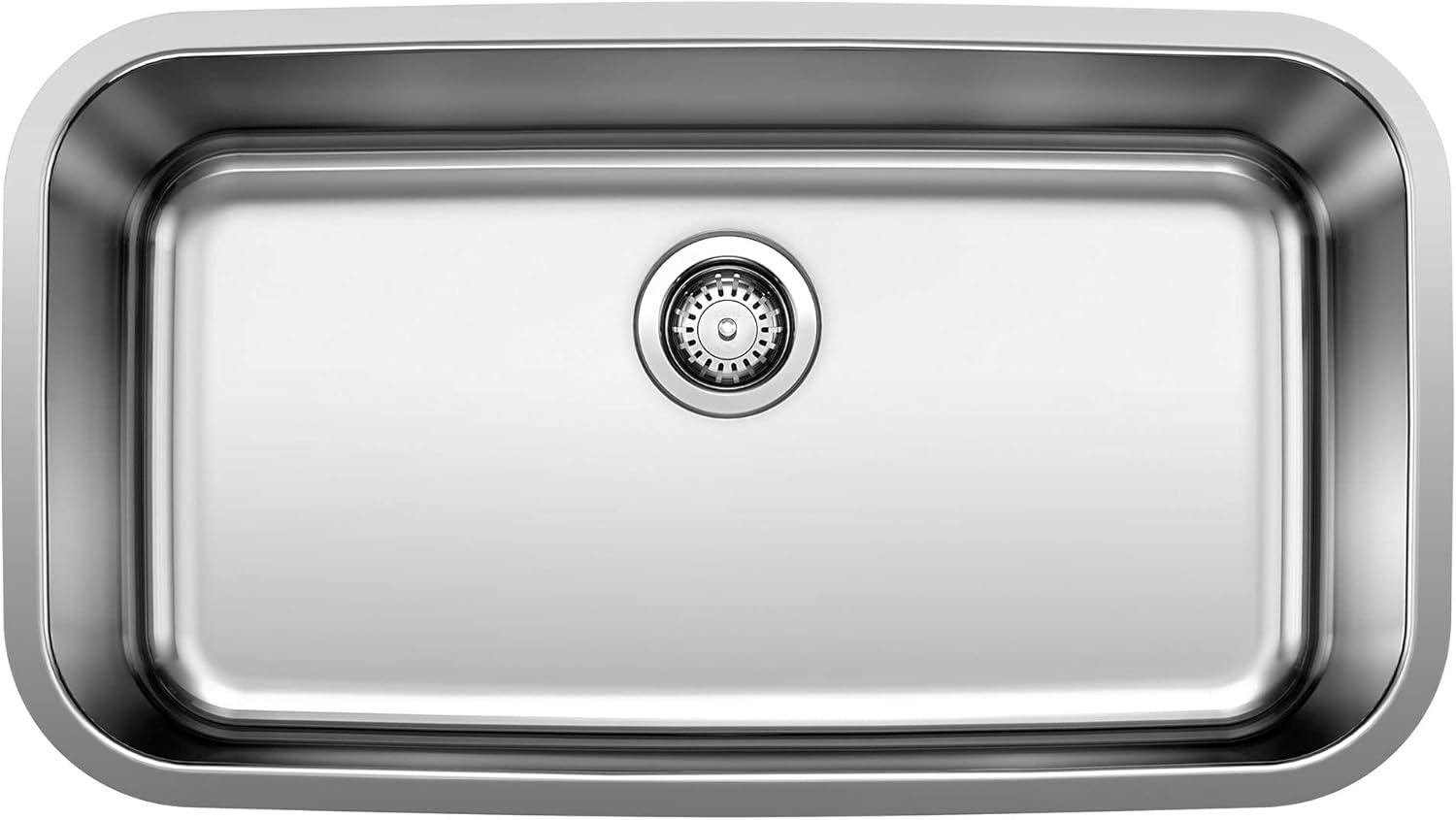 STELLAR 32" L x 18'' W Single Bowl Stainless Steel Undermount Kitchen Sink