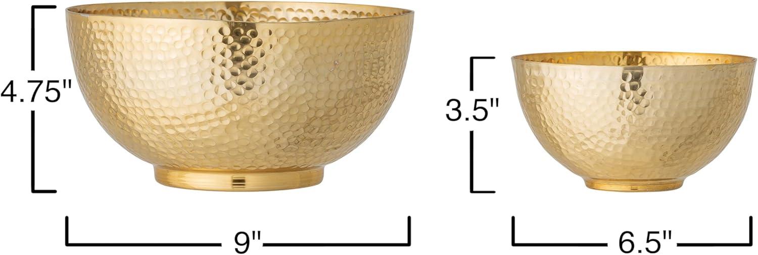 Bloomingville Gold Hammered Metal Bowls (Set of 2)