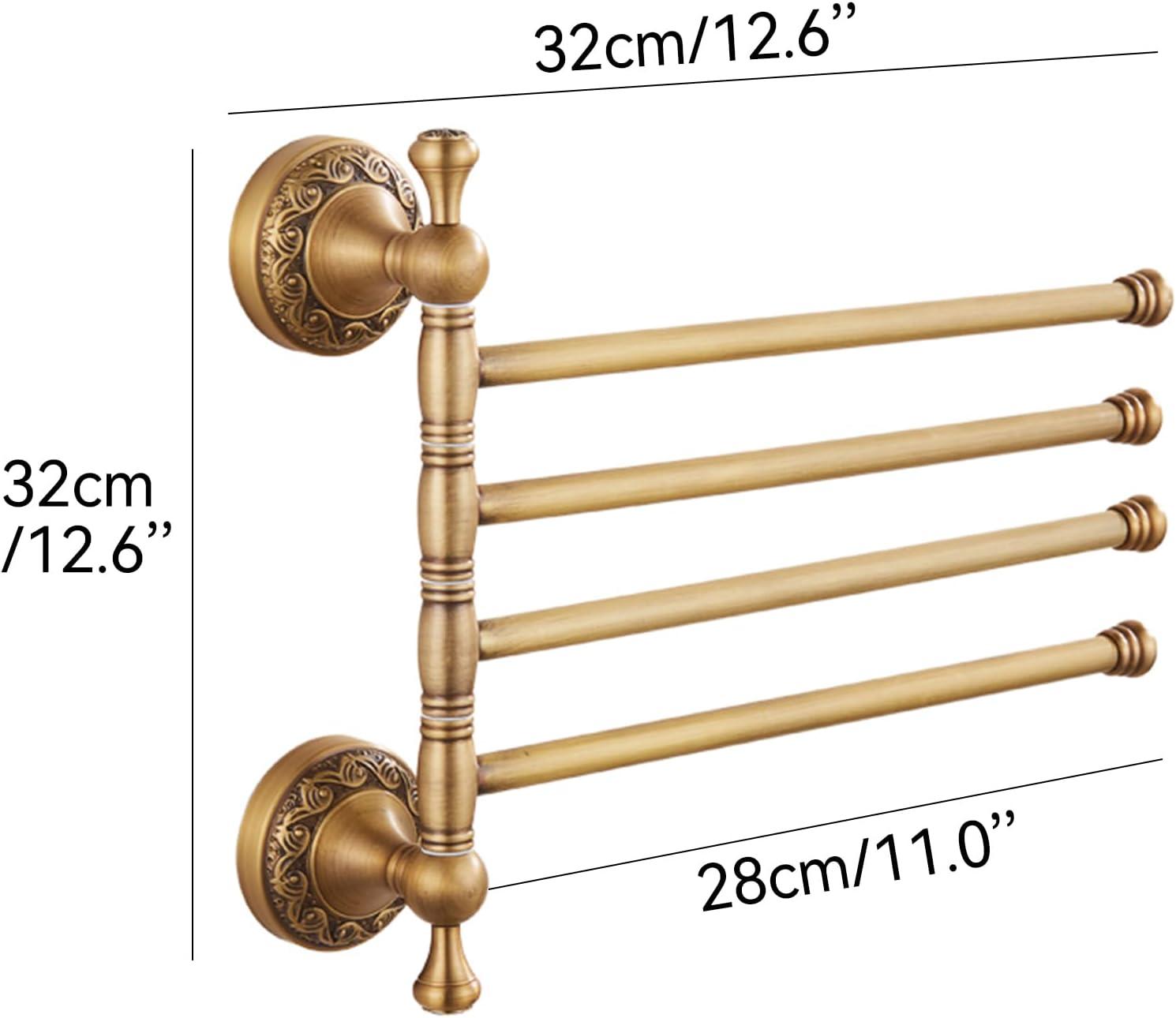 Bronze Folding 4-Arm Towel Rack