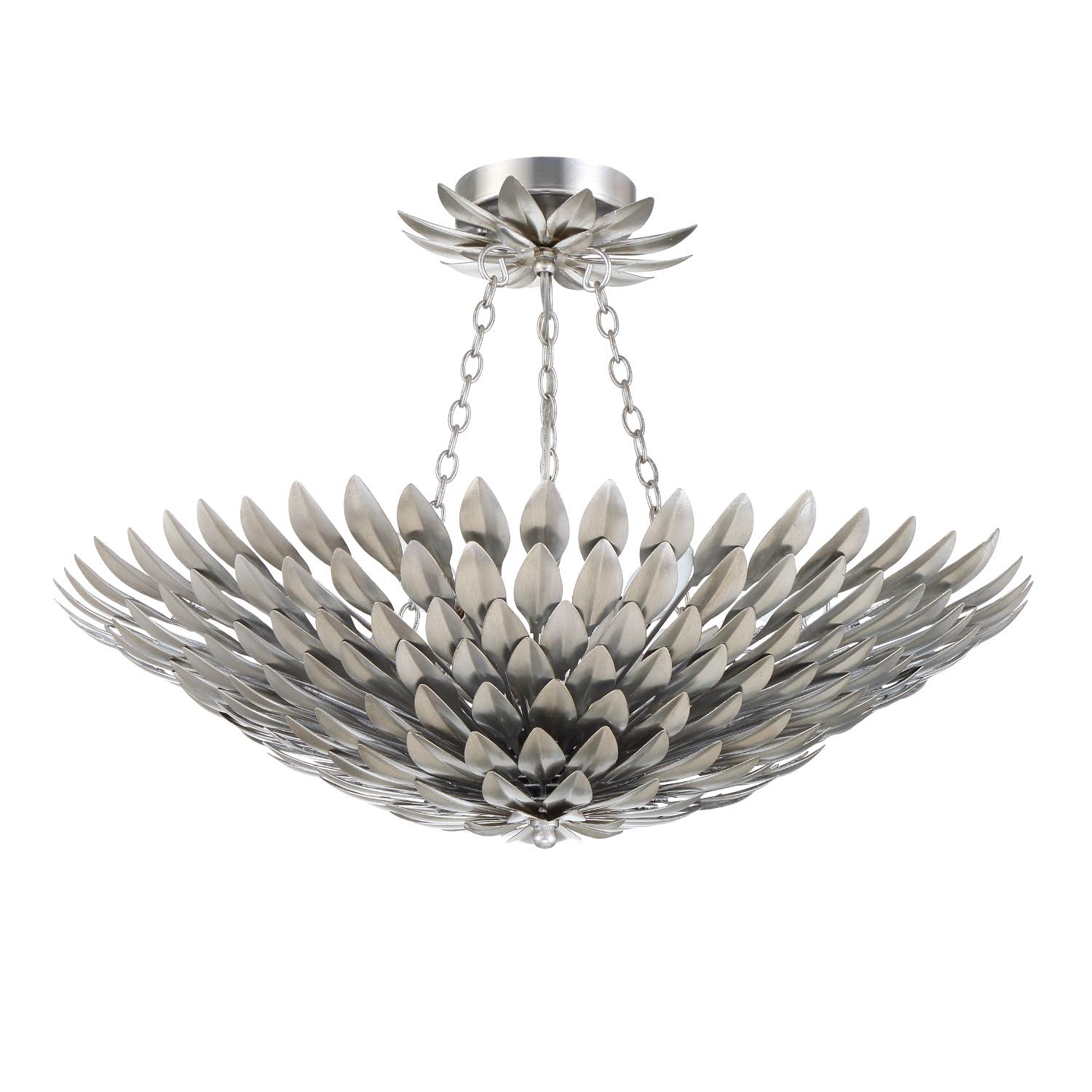 Broche 6 Light Antique Silver Ceiling Mount