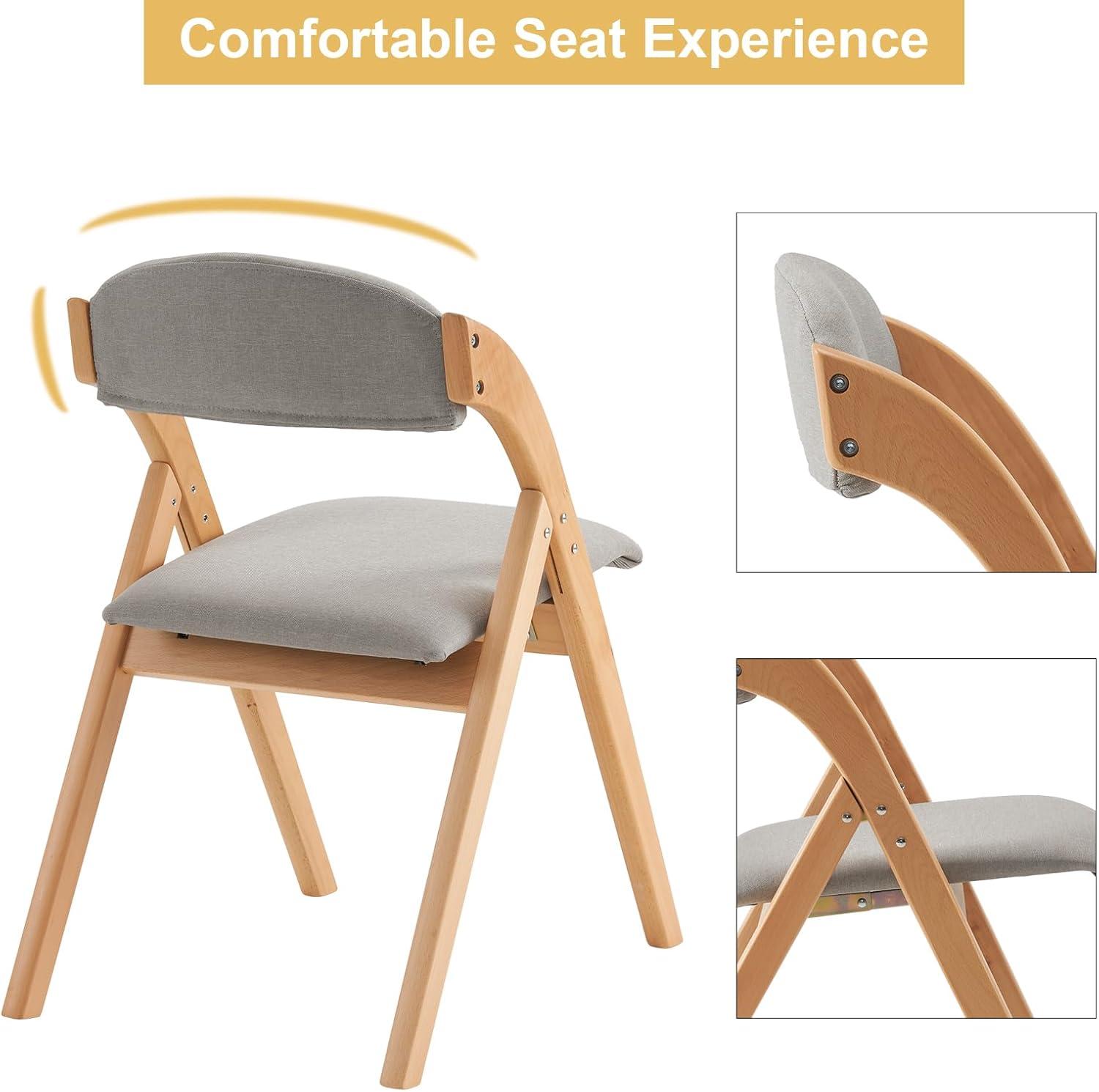 Light Brown Wood Armless Folding Chairs (Set of 2)