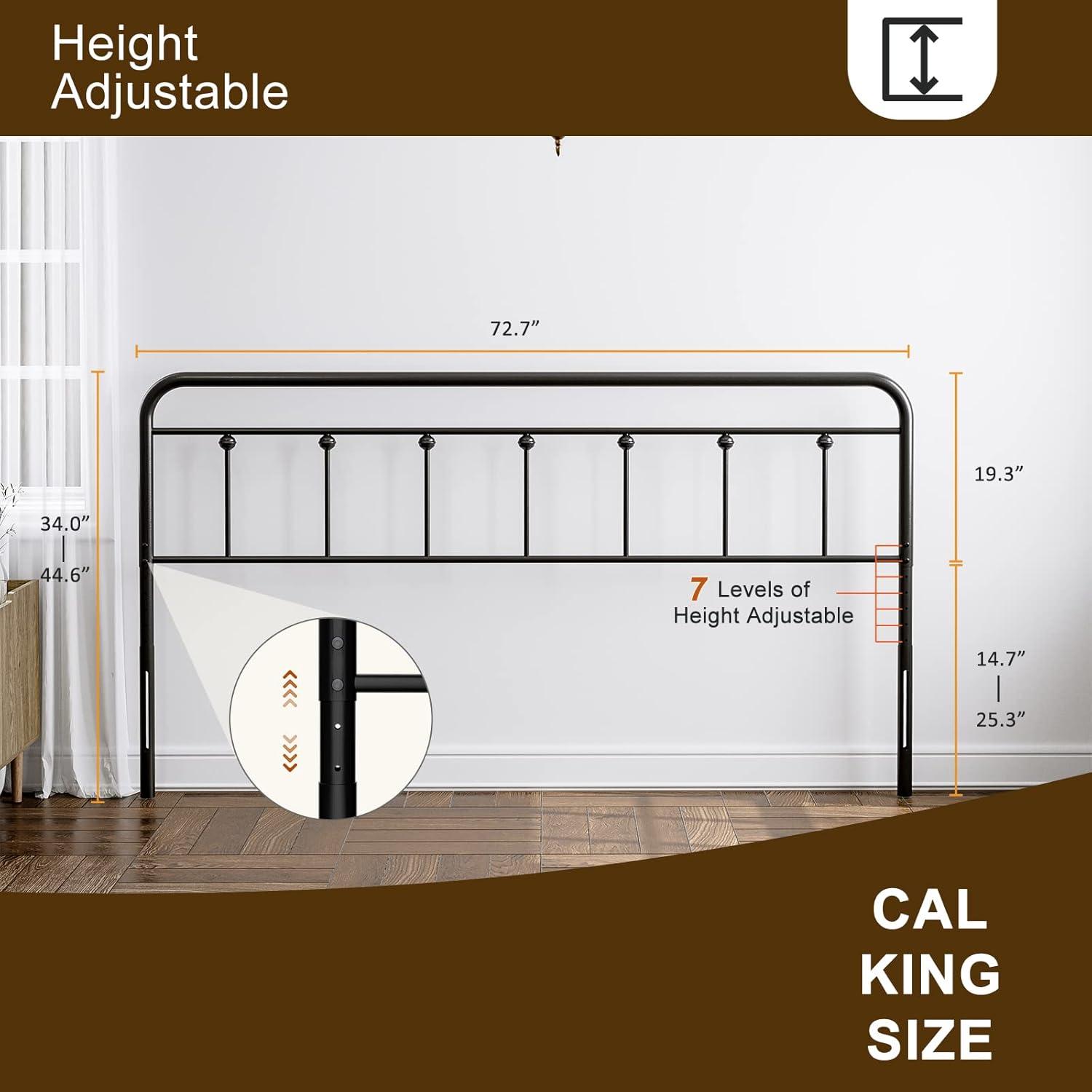 August Grove® August Grove® Metal Headboard - Adjustable Height - Farmhouse Victorian Style