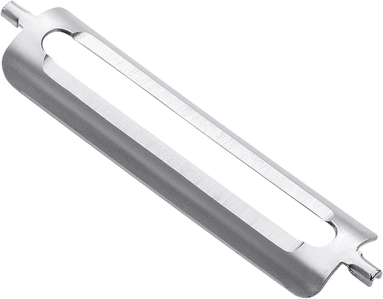 triangle Swivel Peeler, Orange - Stainless Steel Straight Twin Blade - Peels Hard-Skinned Fruits & Vegetables - Lightweight Handle - Dishwasher Safe - Made in Germany