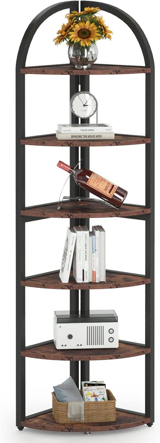 Hommoo 6-Tier Corner Shelf, 71 inch Tall Corner Bookshelf for Small Space