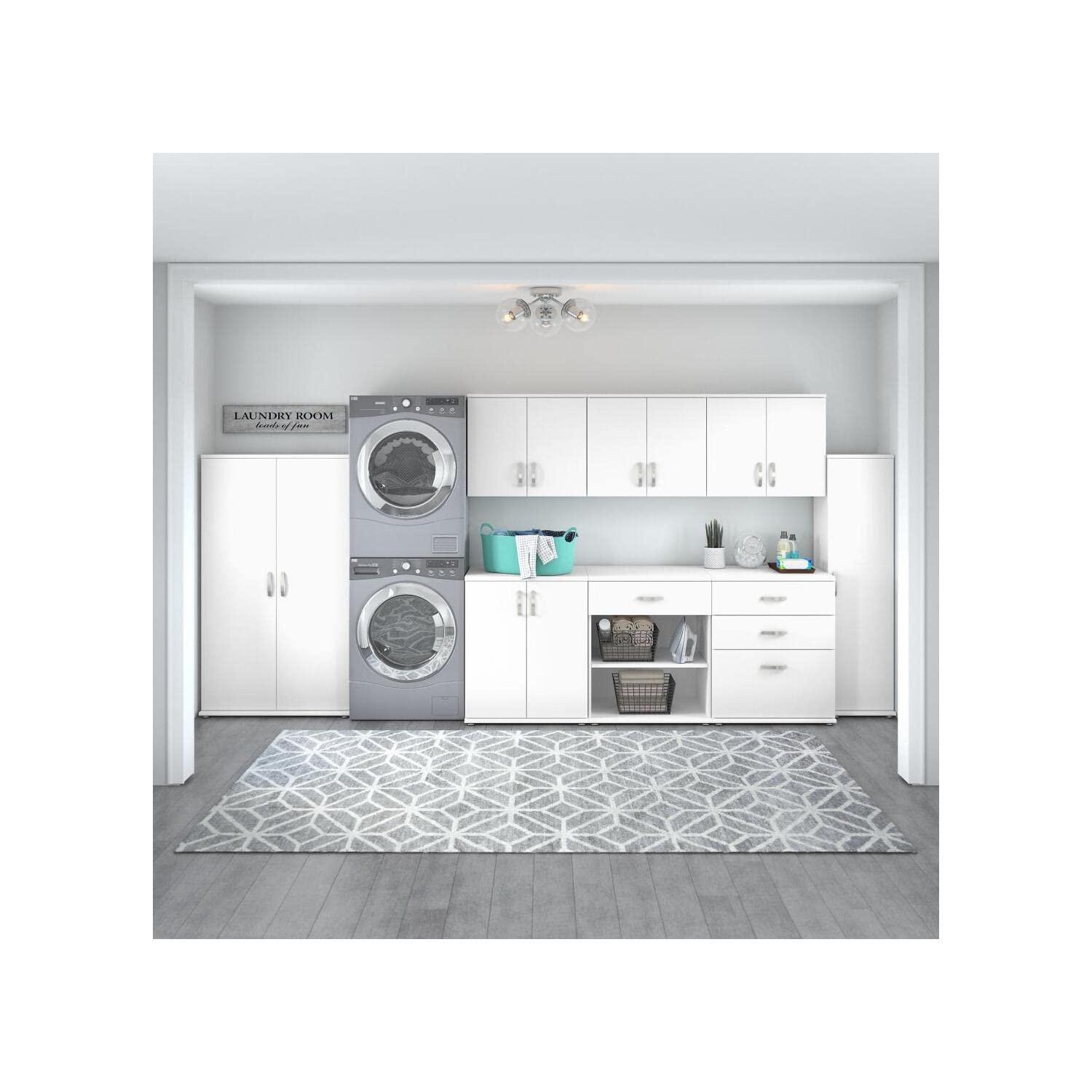 Bush Business Furniture Universal Laundry Room Storage Cabinet with Doors and Shelves