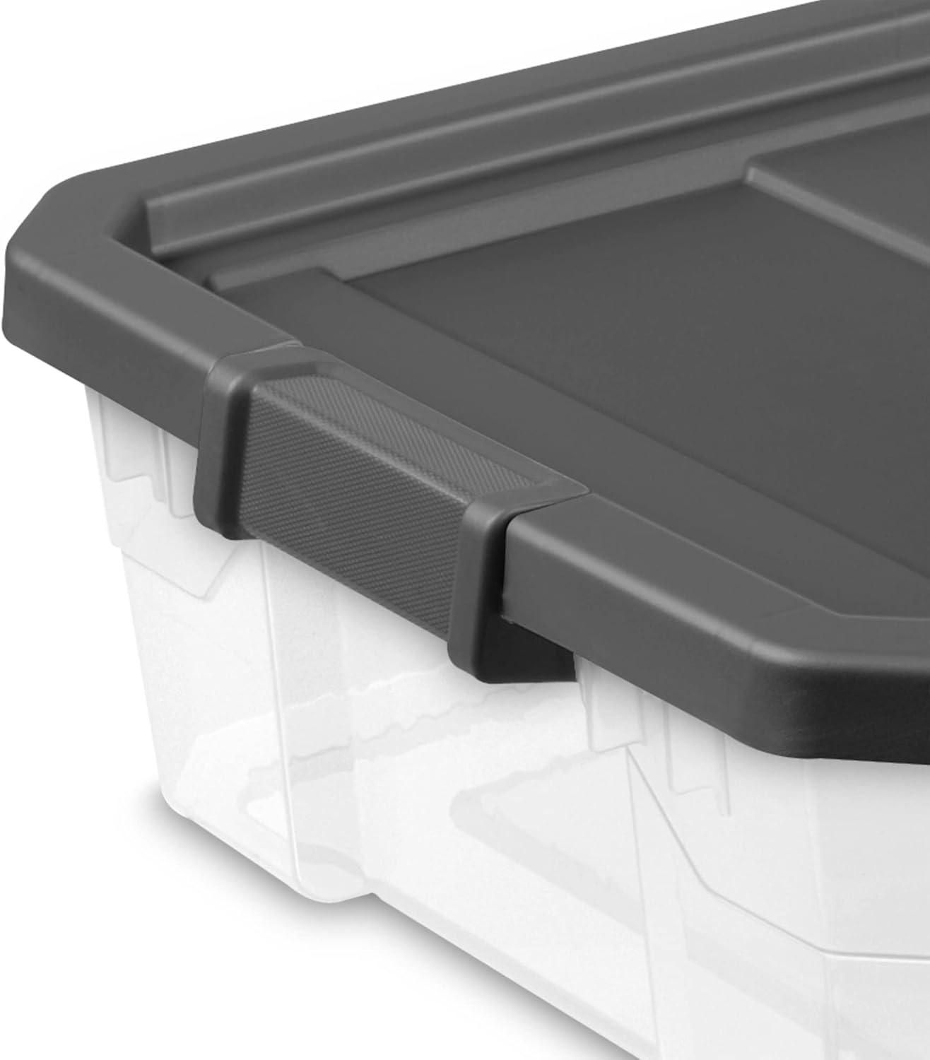 Sterilite 40 Qt. Stacker Box Plastic, Flat Gray