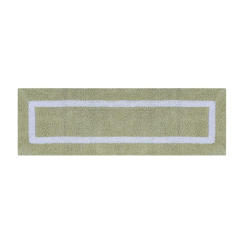 Better Trends Hotel Multi 100% Cotton Tufted Two Tone Reversible Bath Rug 20" x 60" Runner - Sage/White