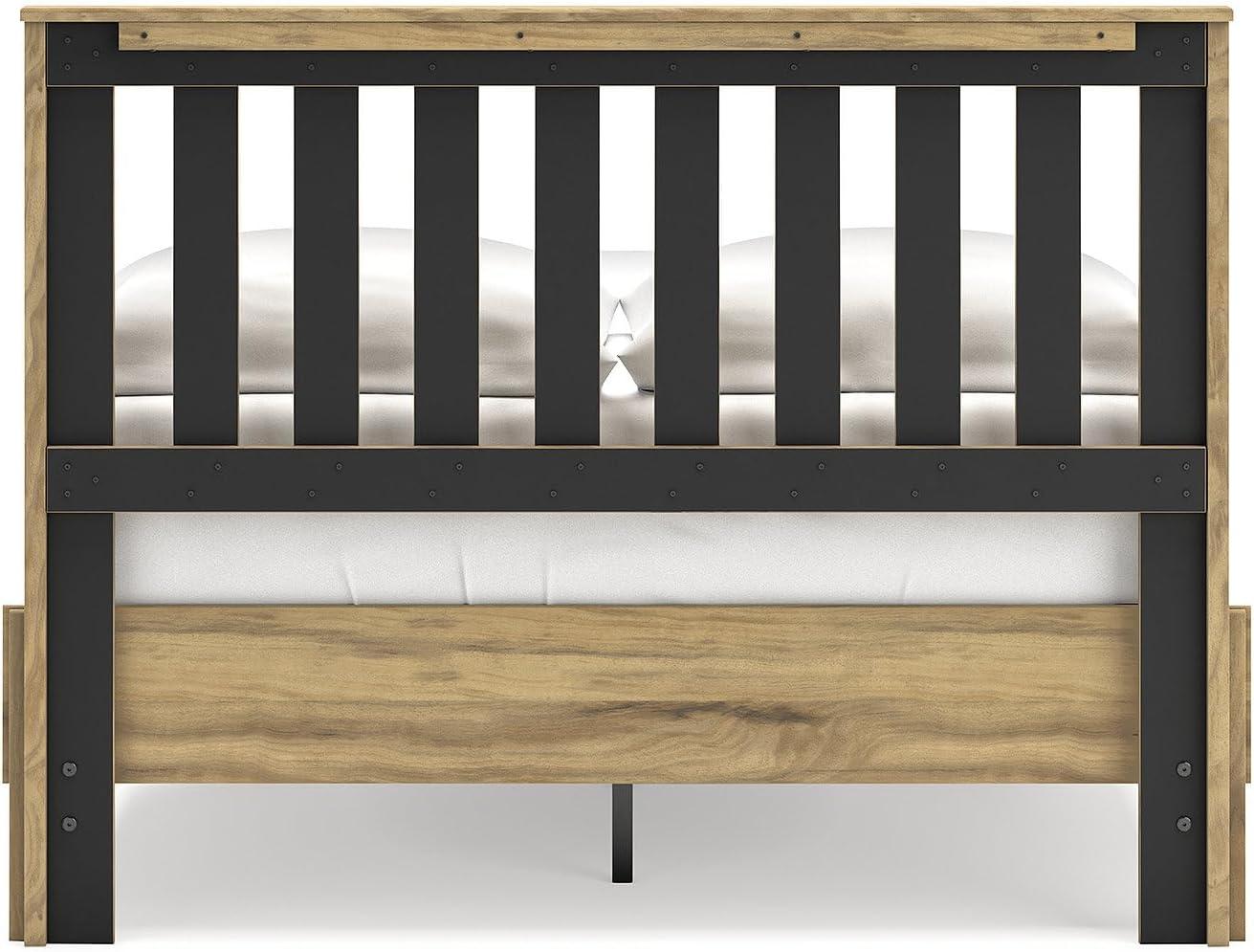 Signature Design by Ashley Bermacy Full Panel Headboard, Light Brown