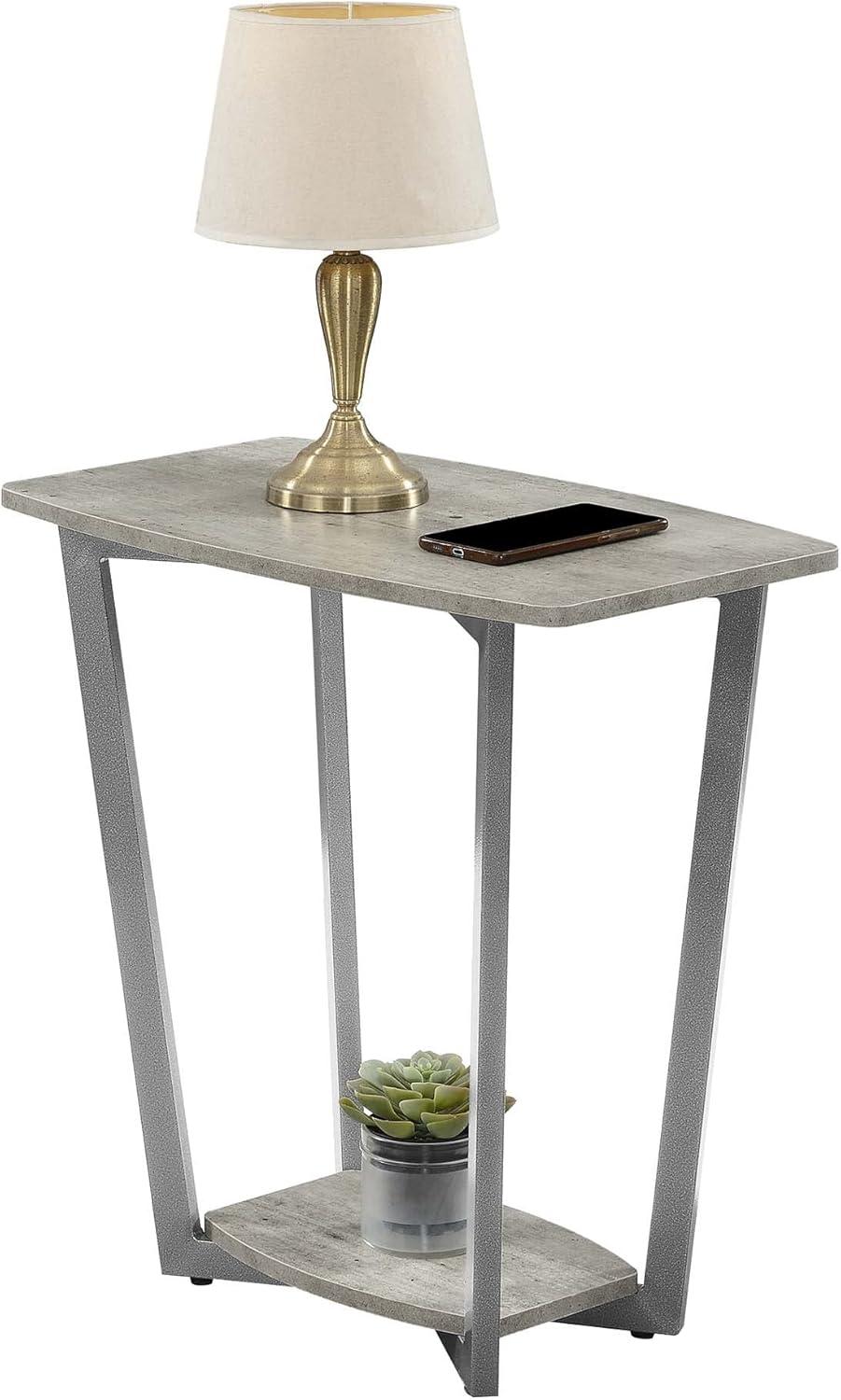 Convenience Concepts Graystone End Table with Shelf, Faux Birch/Slate Gray Frame