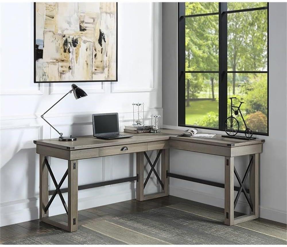 ACME Talmar Writing Desk with Lift Top in Rustic Oak