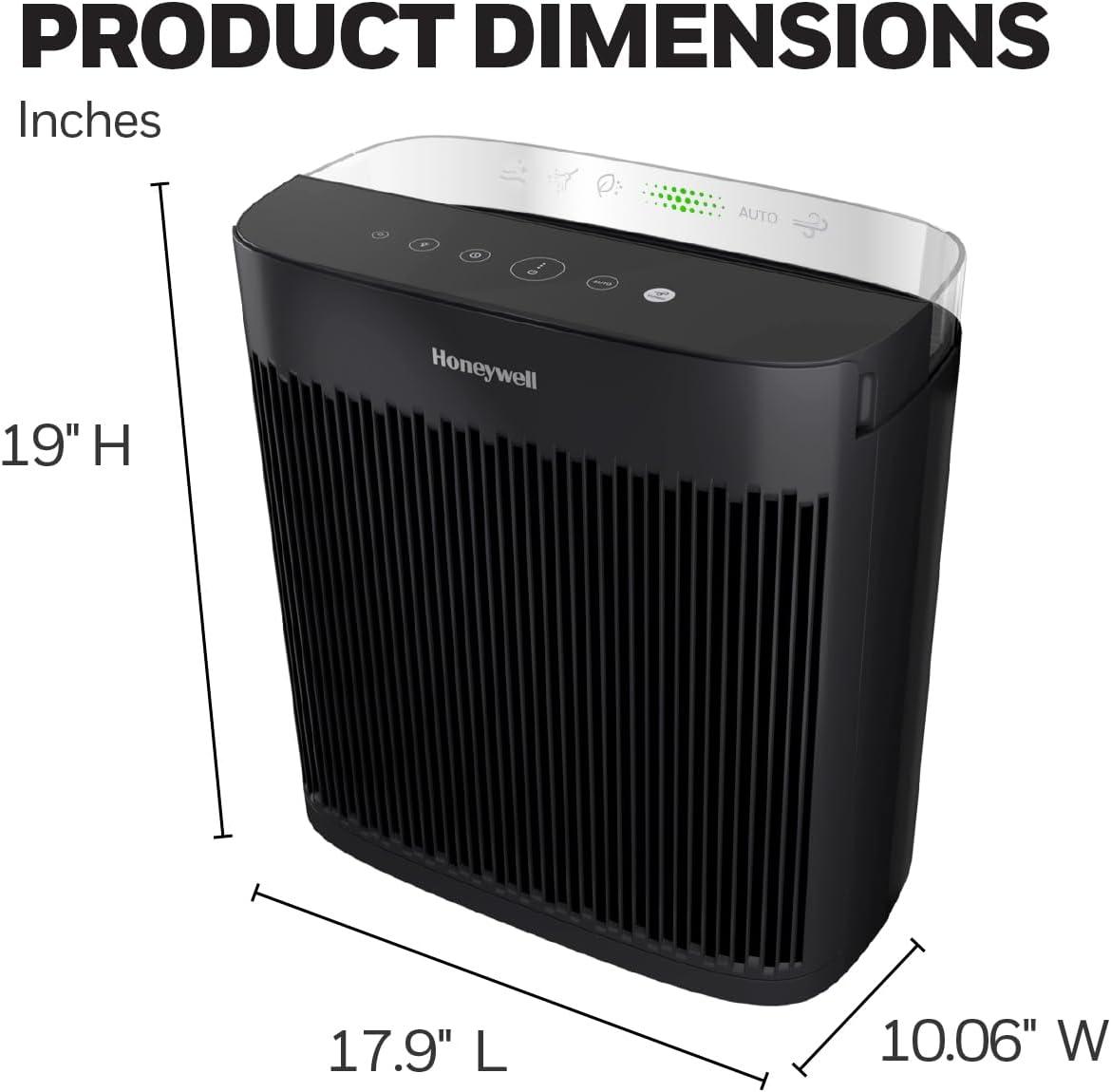 Honeywell Air Purifier, HPA5300B, 500 sq ft, HEPA Filter,  Allergen+ Plus, Smoke, Pollen, Dust Reducer