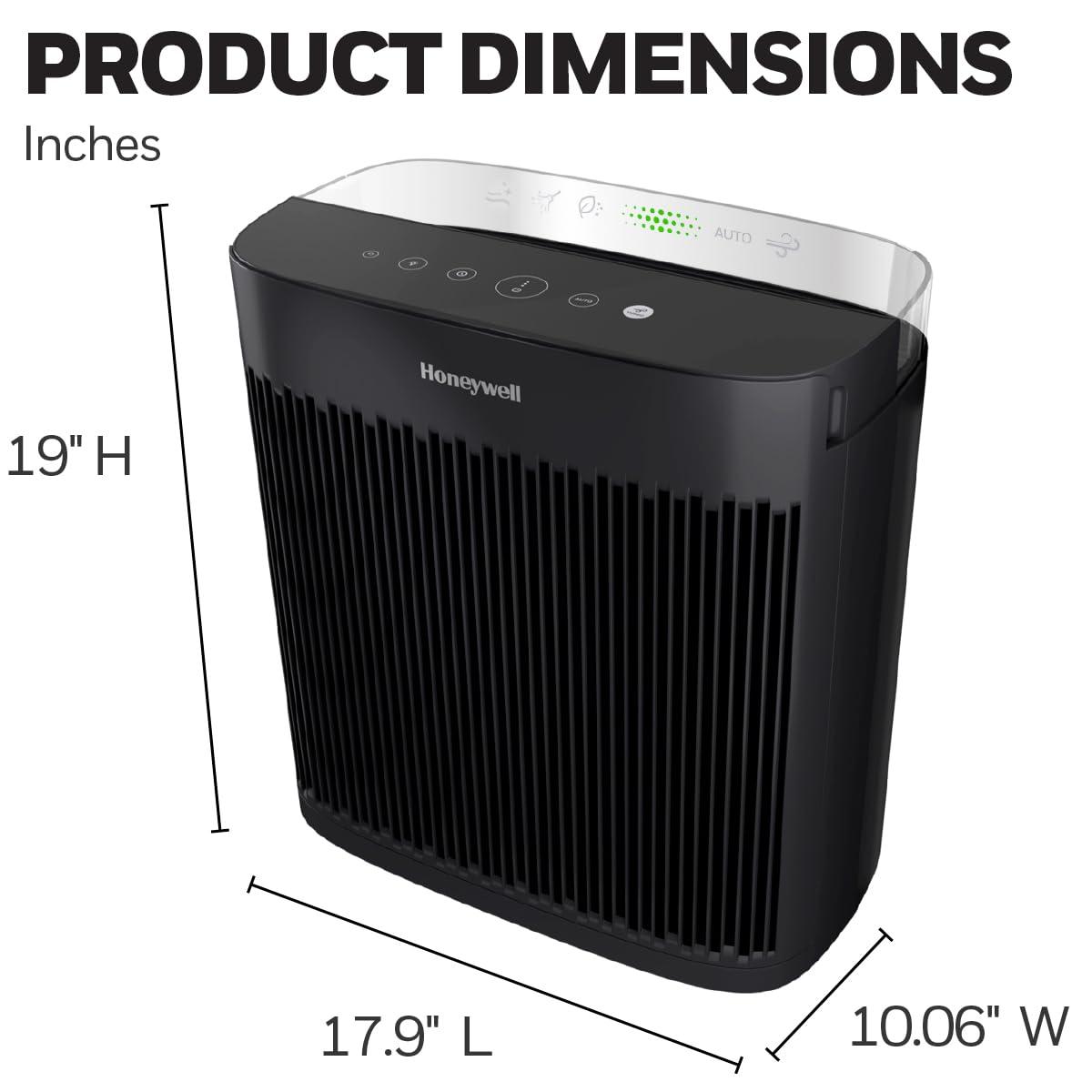 Honeywell Air Purifier, HPA5300B, 500 sq ft, HEPA Filter,  Allergen+ Plus, Smoke, Pollen, Dust Reducer