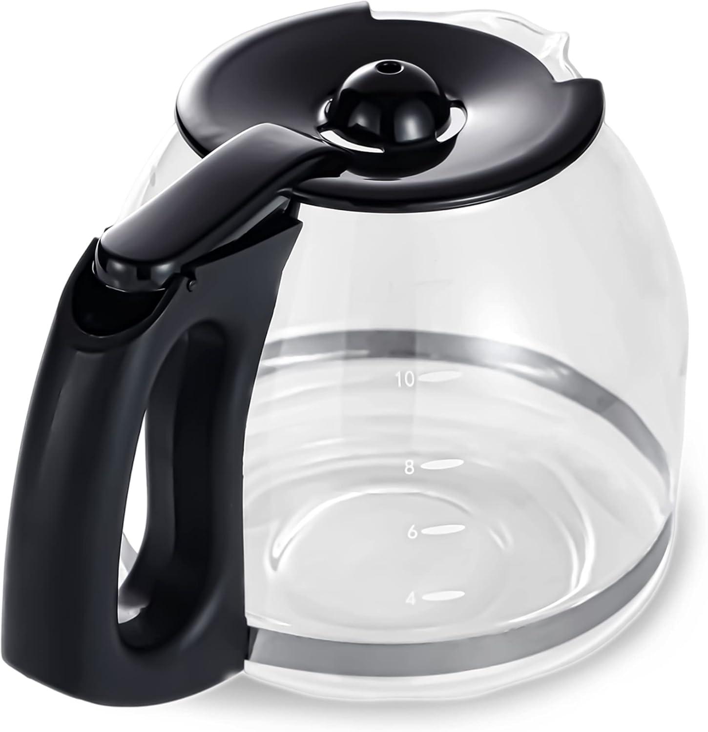 12-Cup Glass Replacement Carafe for Mr. Coffee Model #SK12, SK13, EHX23, JWX31, SJX23, SJX39 (Black, Replaces PLD12-RB)
