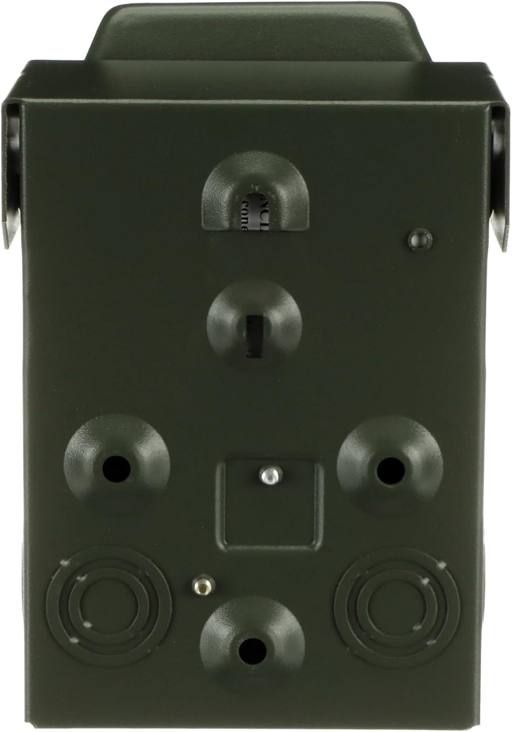 Green Metallic Outdoor Power Outlet with Switch and GFCI