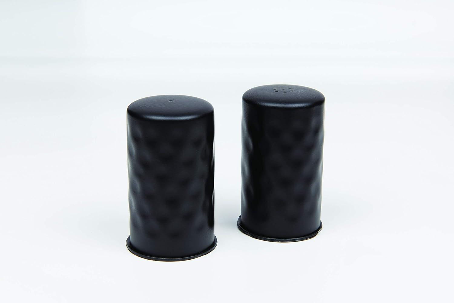 Black Hammered Stainless Steel Salt & Pepper Shaker Set