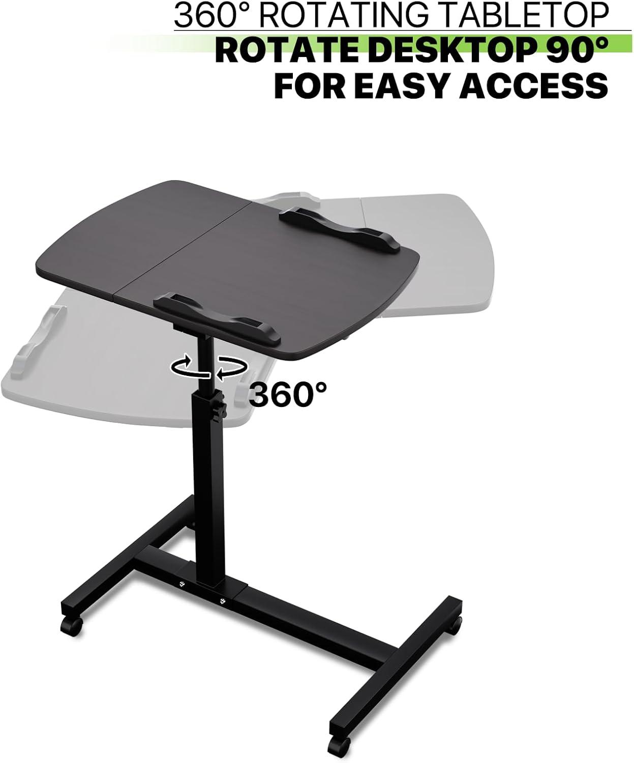 Bring Home Furniture Lifting Computer Desk, Multifunctional Standing Table, Laptop Cart with Mouse Pad for Small Spaces