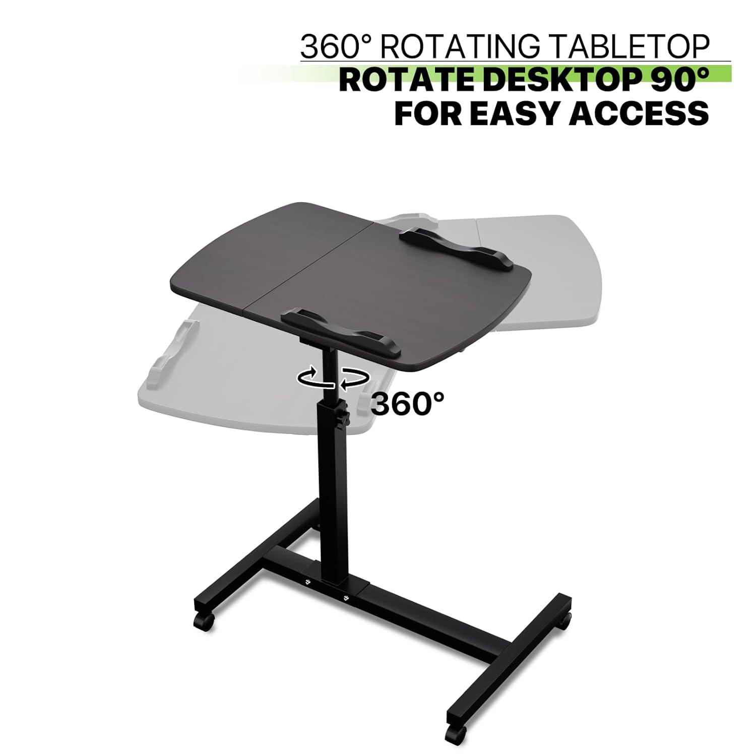 Bring Home Furniture Lifting Computer Desk, Multifunctional Standing Table, Laptop Cart with Mouse Pad for Small Spaces