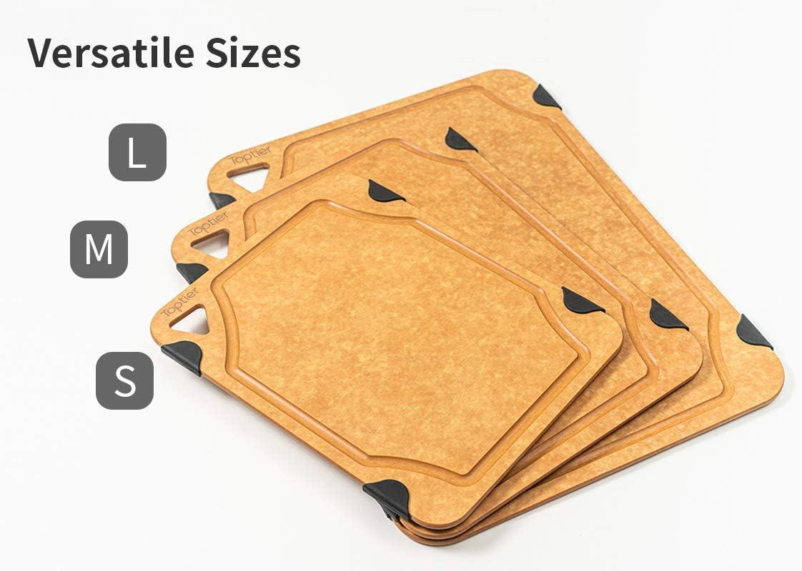 Large Natural Wood Fiber Rectangular Cutting Board with Non-Slip Edges