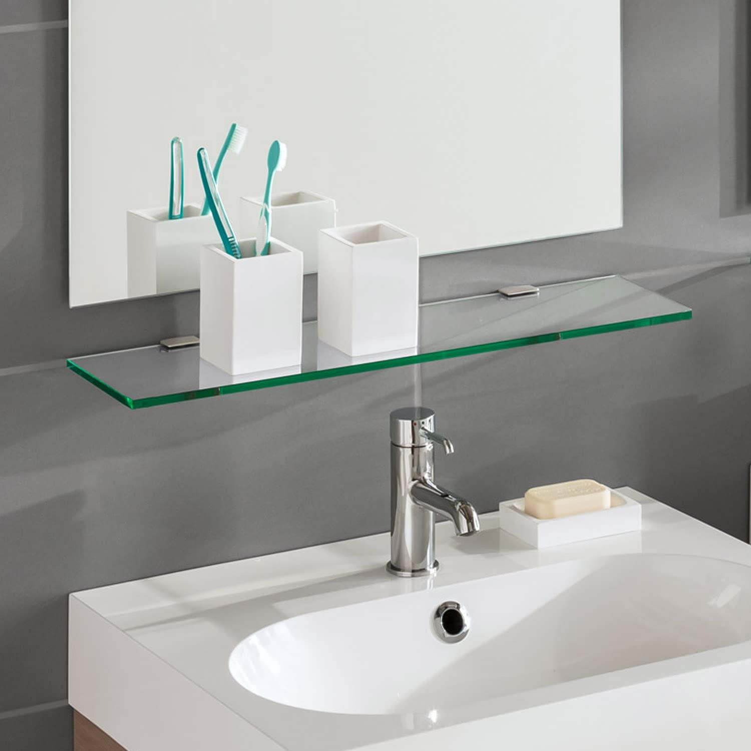 Latitude Run® Glass Accent Shelf with Adjustable Shelves