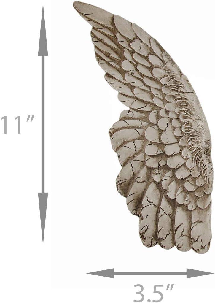 Zeckos Resin Wings of Protection Wall Sculpture 11 inch Set of 2