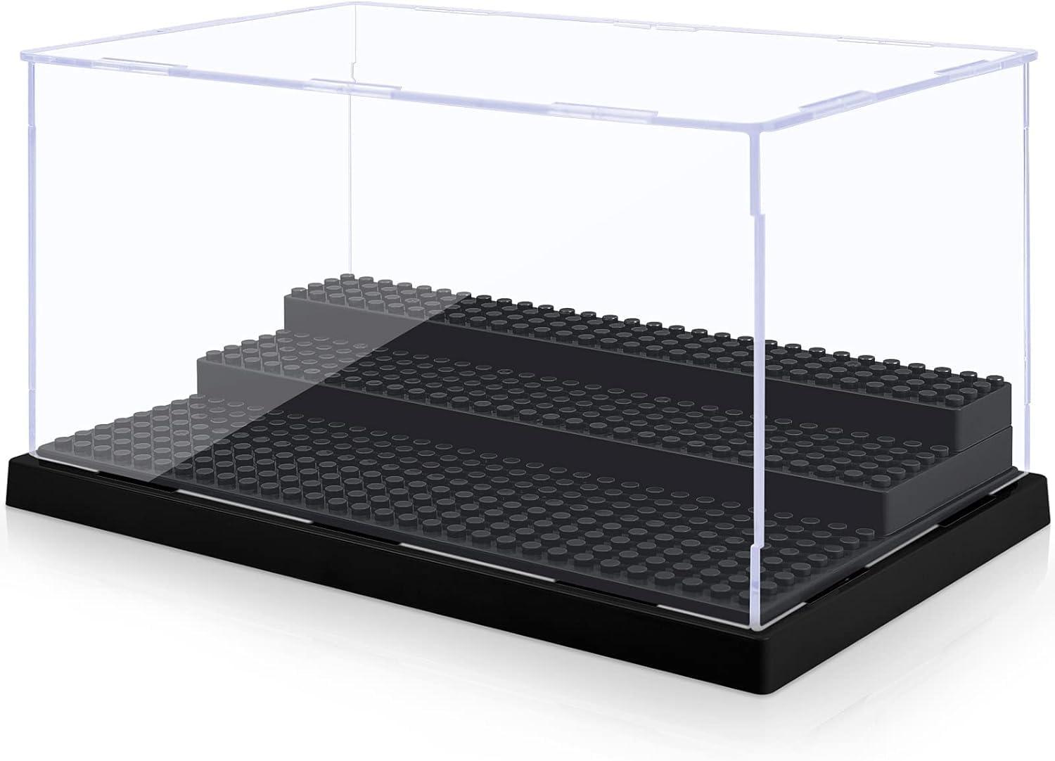 Display Case for Minifigure Action Figures Blocks, Removable Acrylic Display Box Storage for Collection Bricks Blocks Toys Models Minifigures