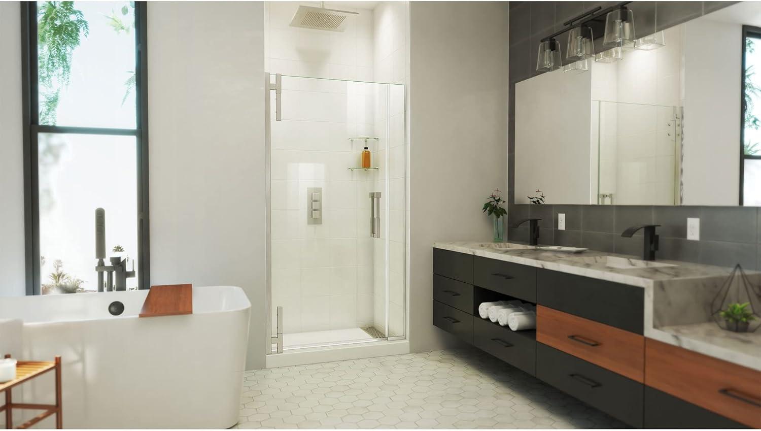 DreamLine Ascend 40-41 in. W x 72 in. H Frameless Pivot Shower Door