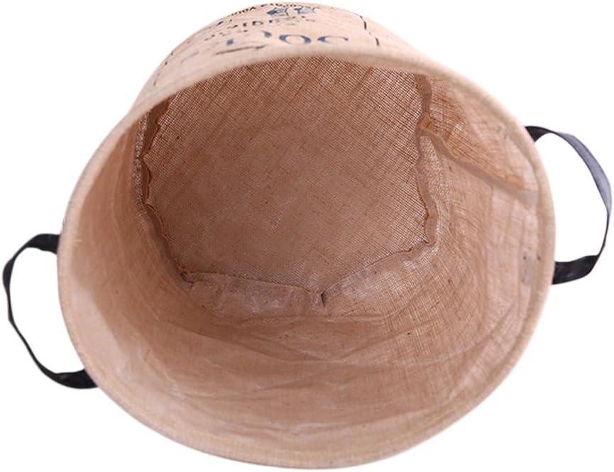 Pop-up Laundry Hampers Waterproof Cotton Linen Foldable Round Storage Bucket Organizer Dirty Clothes Shoes Basket Holder Baby's Toys Collection Box Closet Bin+3 Handles "SOCKS" Print