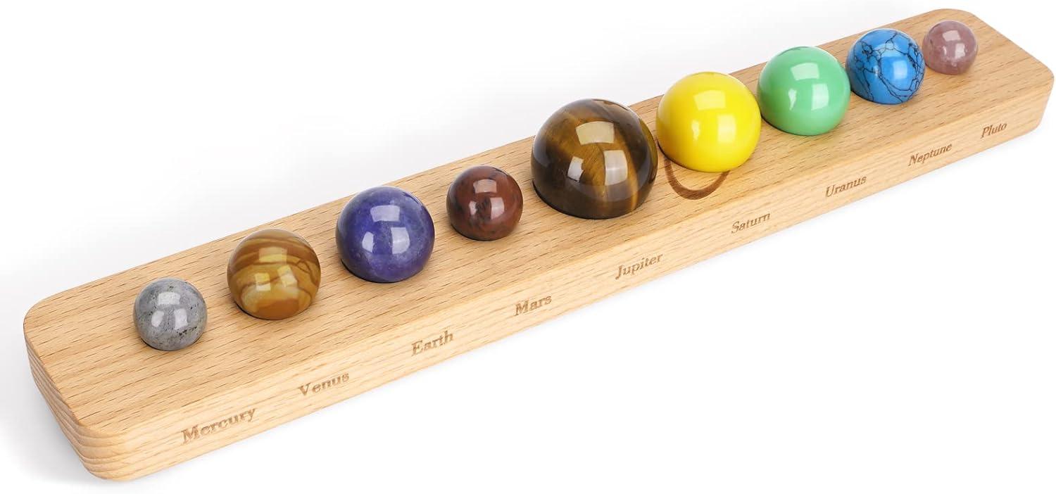 Nine Planets Gem Stones, Solar System Planets Decorations Models, Handmade Space Home Office Desk Decorations, Creative Gift for Men, Women, Kids