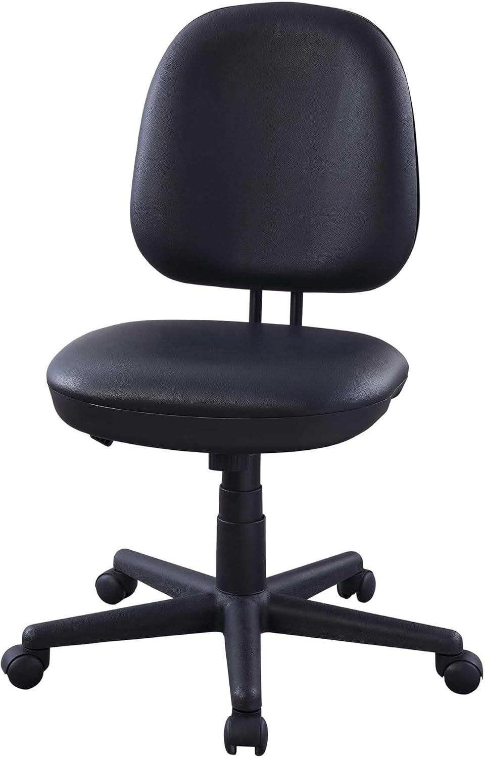 Lorell, Vinyl Task Chair, 1 Each, Black