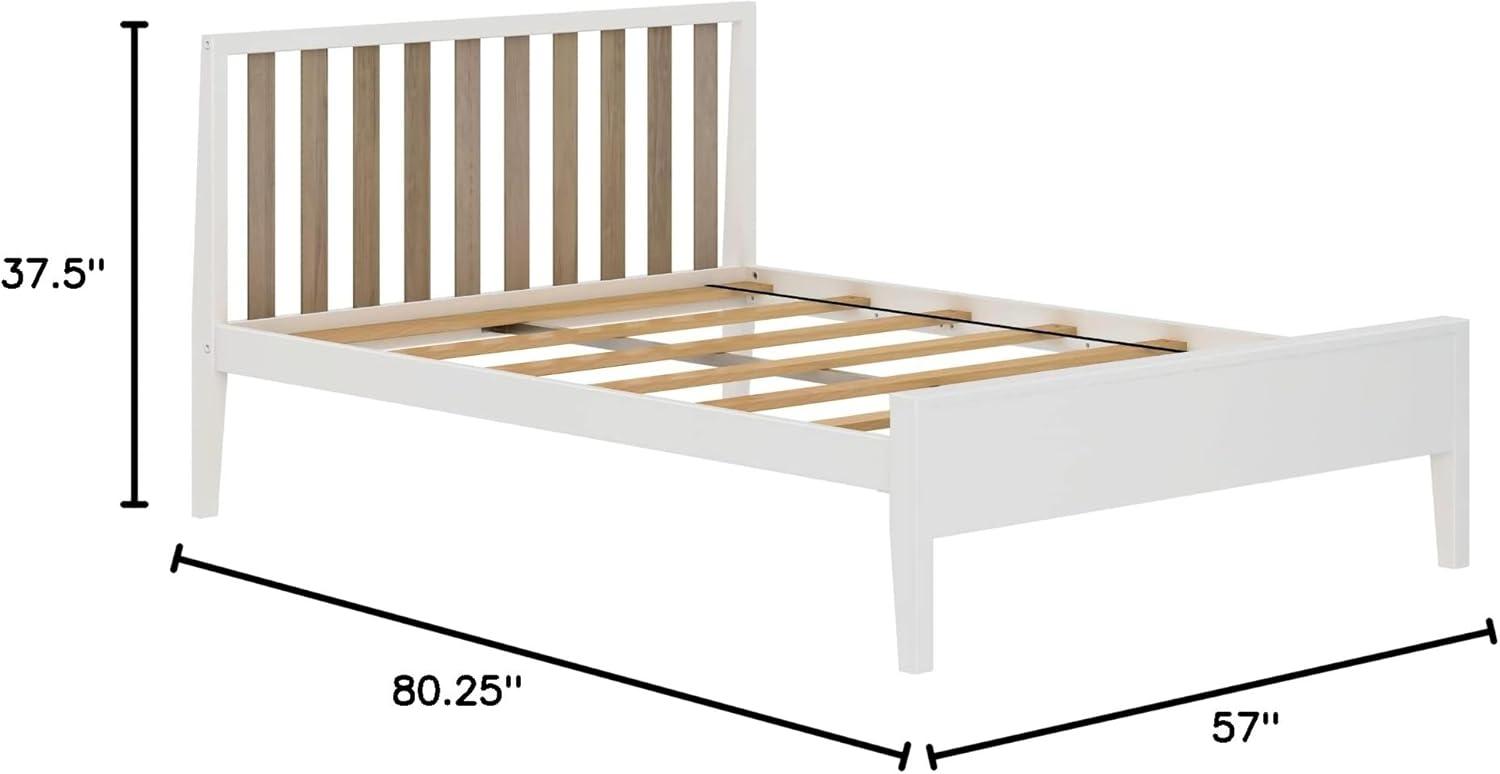 Max & Lily Scandinavian Full-Size Bed with Slatted Headboard