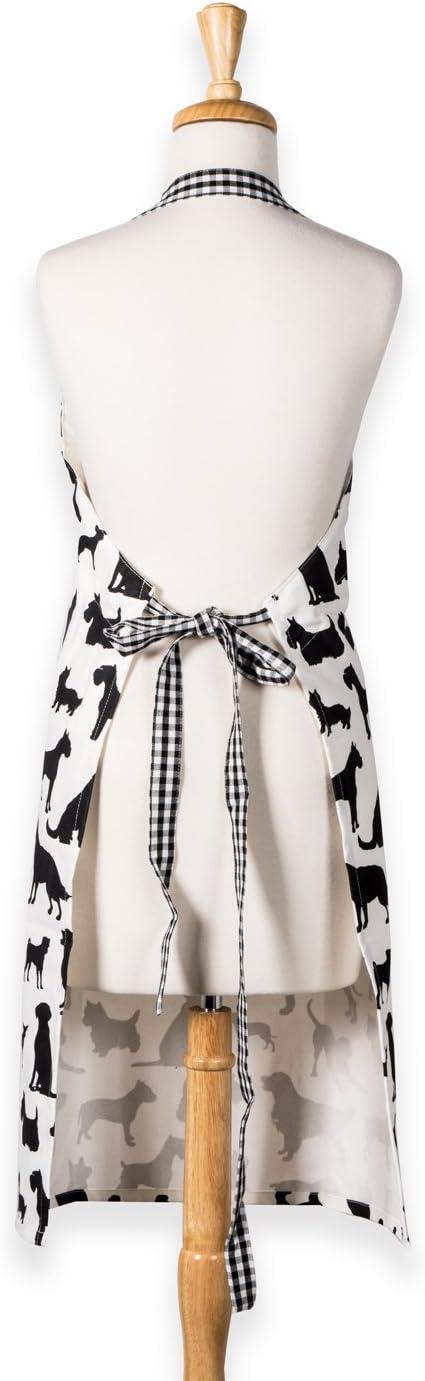 Design Imports  Dog Print Chef Apron, Black/White