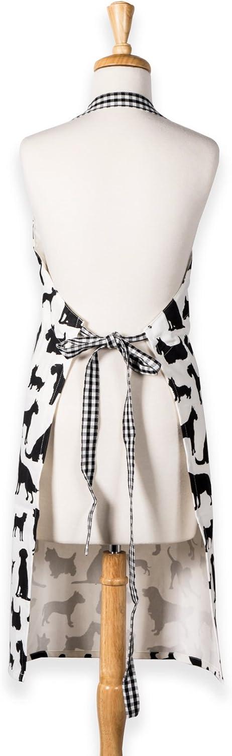 Design Imports  Dog Print Chef Apron, Black/White