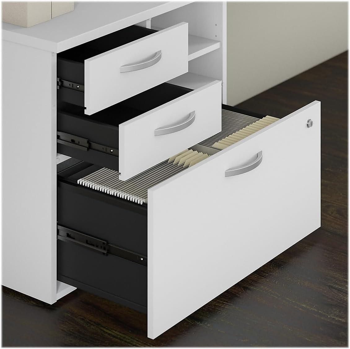 Studio C Office Storage Cabinet with Drawers in White - Engineered Wood