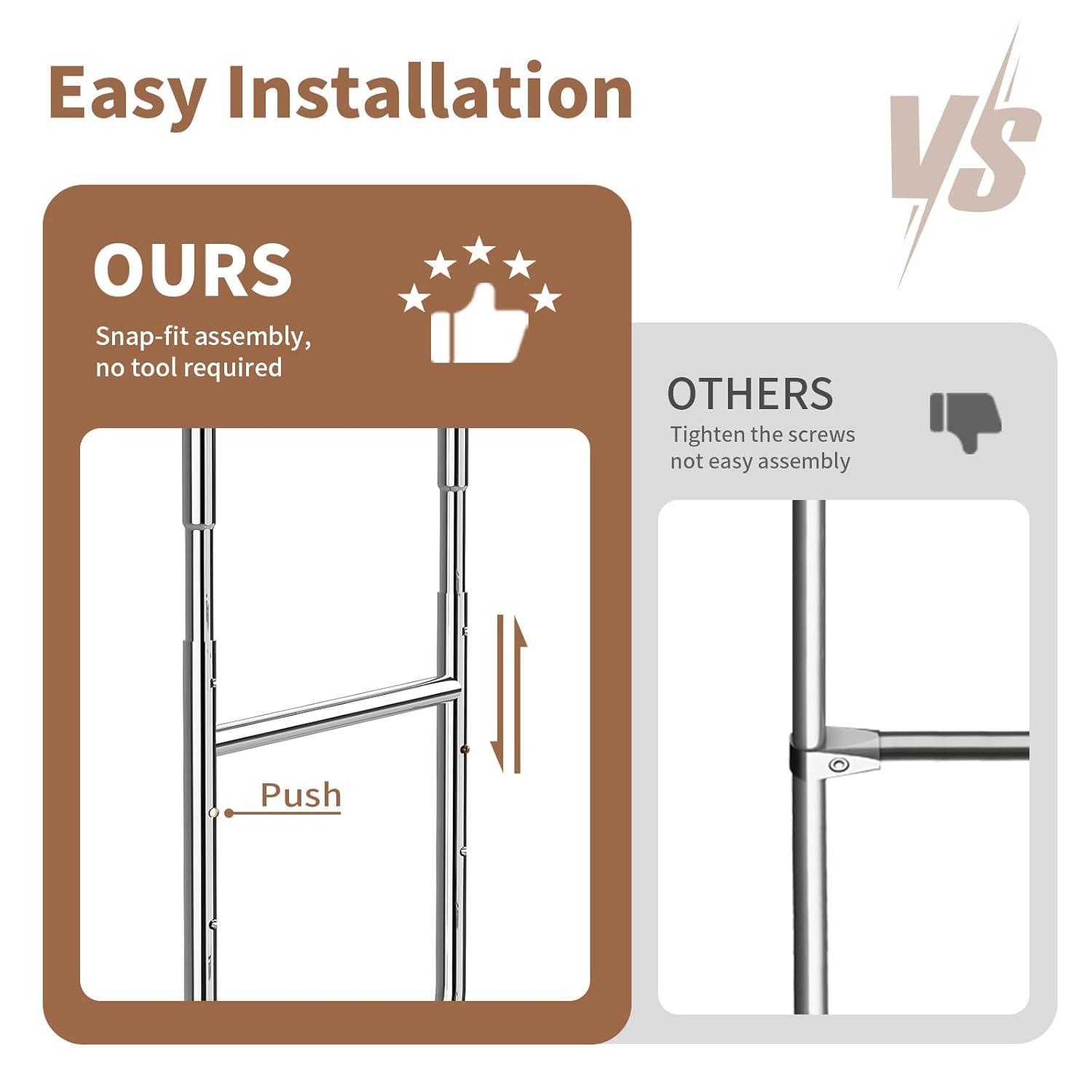 450 lbs Heavy Duty Clothing Garment Rack with Wheels