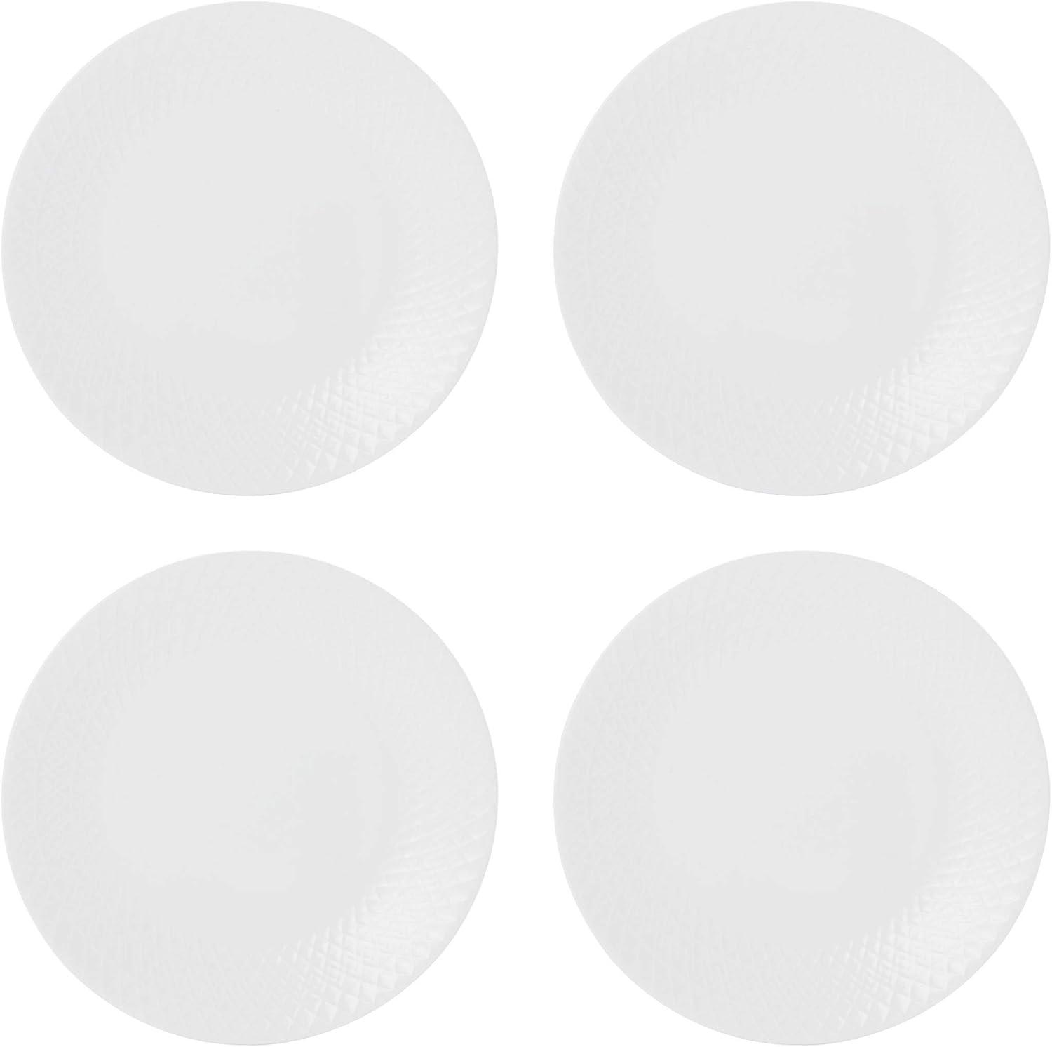 White Porcelain Round Dinnerware Set, Service for 4