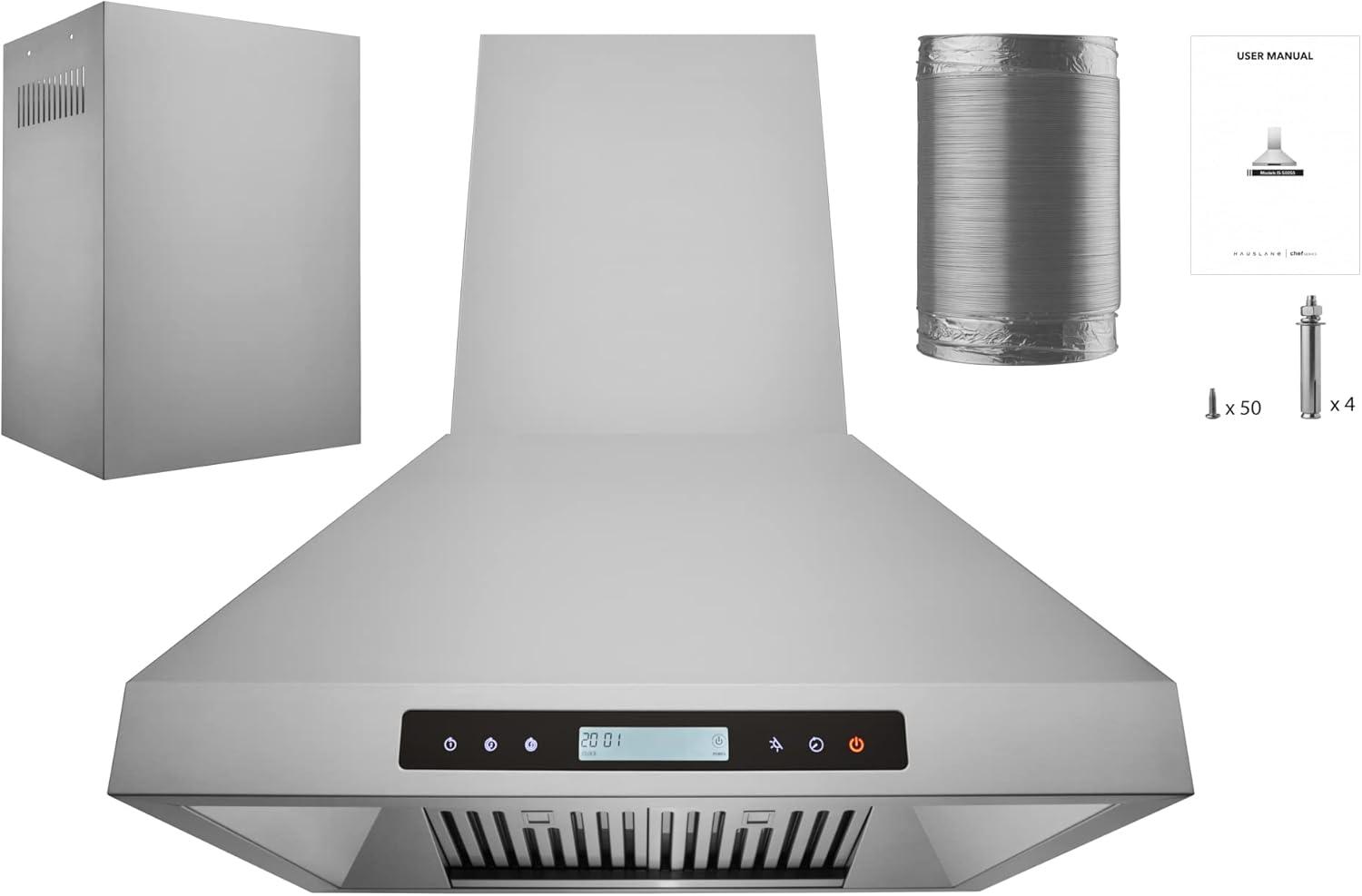 30" 1000 CFM Ducted Island Range Hood in Stainless Steel