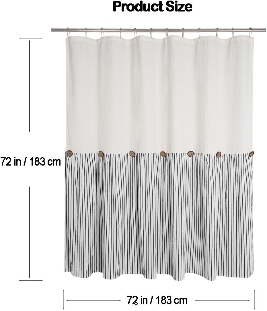 Gracie Oaks Daeb Cotton Blend Shower Curtain