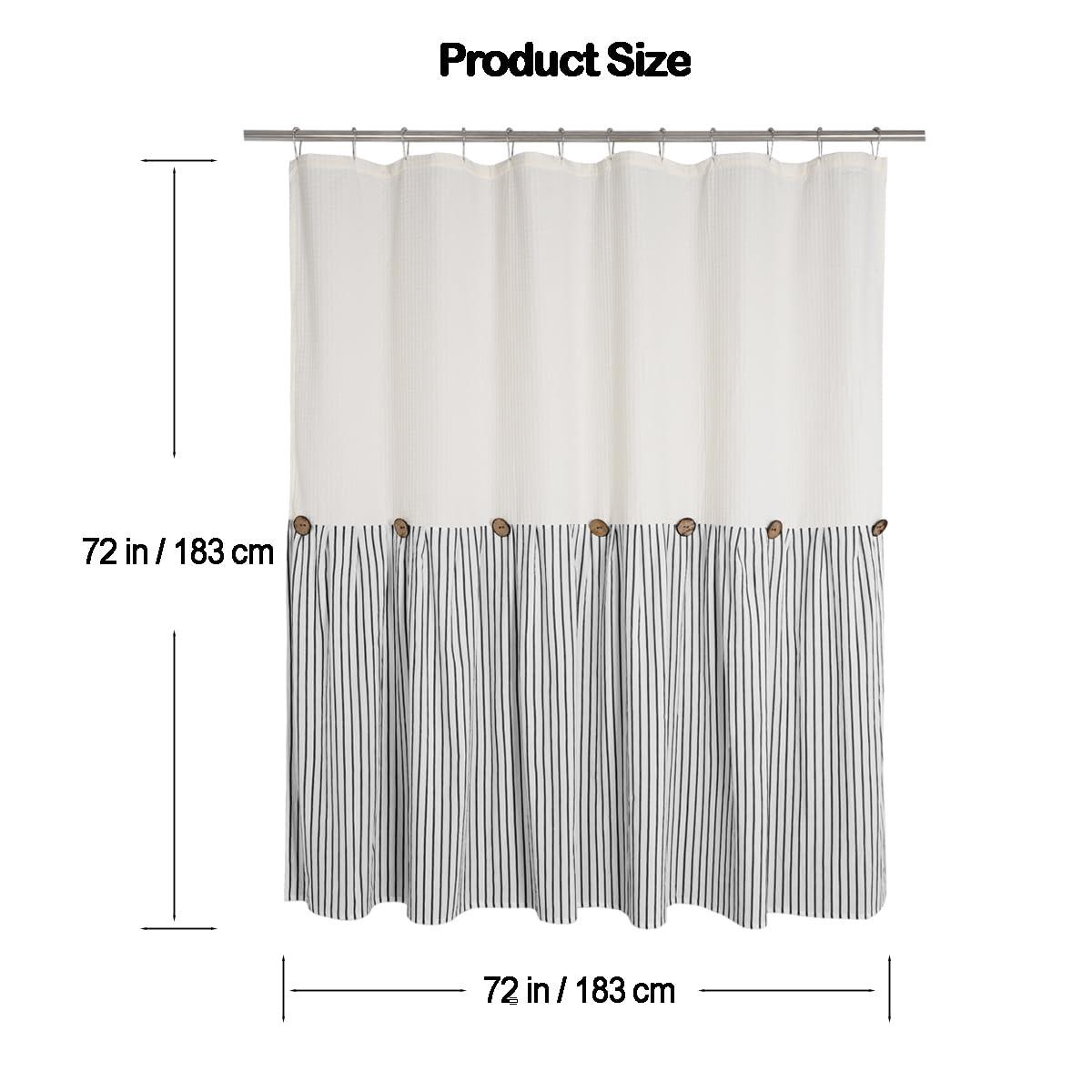 Gracie Oaks Daeb Cotton Blend Shower Curtain