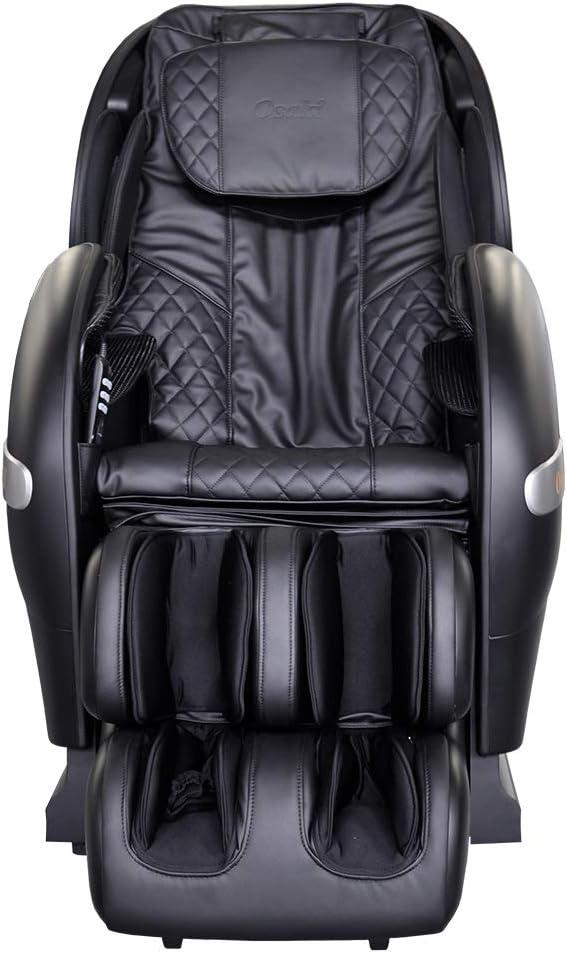 Black Faux Leather Zero Gravity Massage Chair with Metal Frame